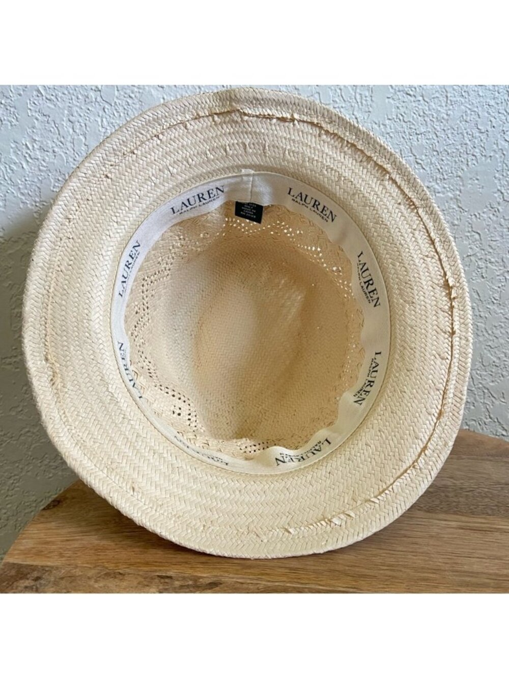 Lauren Ralph Lauren Women's Fedora Style Straw Hat With Leather Band One Size - Picture 6 of 7